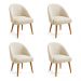 Kit 04 Cadeiras Poltrona de Jantar Estofada Luna Boucle Pés Palito Castanho - Pallazio