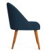 Kit 04 Cadeiras Poltrona de Jantar Luna Suede Azul Marinho Pés Palito Castanho - Pallazio