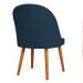 Kit 04 Cadeiras Poltrona de Jantar Luna Suede Azul Marinho Pés Palito Castanho - Pallazio