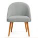 Kit 04 Cadeiras Poltrona de Jantar Luna Suede Cinza Pés Palito Castanho - Pallazio
