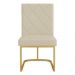 Kit 04 Cadeiras de Jantar Estofada Siena Linho Dourado Base de Ferro Dourada - Pallazio