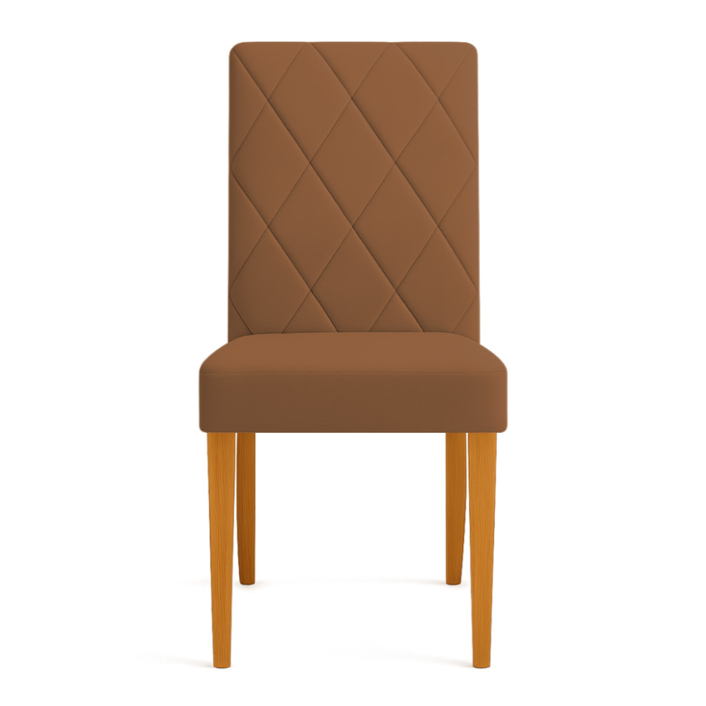 Kit 04 Cadeiras de Jantar Estofada Siena Veludo Terracota Pés Trapézio Castanho - Pallazio