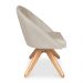 Kit 04 Poltronas Cadeira Giratória Bela Suede Bege Base de Madeira - Pallazio