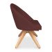 Kit 04 Poltronas Cadeira Giratória Bela Suede Marsala Base de Madeira - Pallazio