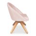 Kit 04 Poltronas Cadeira Giratória Bela Suede Rosa Bebê Base de Madeira - Pallazio