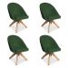 Kit 04 Poltronas Cadeira Giratória Bela Suede Verde Base de Madeira - Pallazio