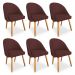 Kit 06 Cadeiras Jantar Bela Suede Marsala Pés Palito Castanho - Pallazio