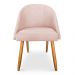 Kit 06 Cadeiras Jantar Bela Suede Rosa Bebê Pés Palito Castanho - Pallazio