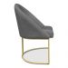 Kit 06 Cadeiras Poltrona de Jantar Bela Linho Grafite Base Metálica Industrial Dourado - Pallazio