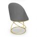 Kit 06 Cadeiras Poltrona de Jantar Bela Linho Grafite Base Metálica Luxo Dourado - Pallazio