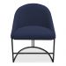 Kit 06 Cadeiras Poltrona de Jantar Bela Suede Azul Marinho Base Metálica Industrial Preto - Pallazio