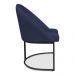 Kit 06 Cadeiras Poltrona de Jantar Bela Suede Azul Marinho Base Metálica Industrial Preto - Pallazio