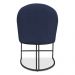 Kit 06 Cadeiras Poltrona de Jantar Bela Suede Azul Marinho Base Metálica Industrial Preto - Pallazio