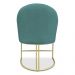 Kit 06 Cadeiras Poltrona de Jantar Bela Suede Azul Turquesa Base Metálica Industrial Dourado - Pallazio