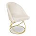 Kit 06 Cadeiras Poltrona de Jantar Bela Suede Bege Base Metálica Luxo Dourado - Pallazio