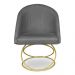 Kit 06 Cadeiras Poltrona de Jantar Bela Suede Grafite Base Metálica Luxo Dourado - Pallazio