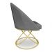Kit 06 Cadeiras Poltrona de Jantar Bela Suede Grafite Base Metálica Luxo Dourado - Pallazio
