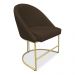 Kit 06 Cadeiras Poltrona de Jantar Bela Suede Marrom Base Metálica Industrial Dourado - Pallazio