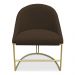 Kit 06 Cadeiras Poltrona de Jantar Bela Suede Marrom Base Metálica Industrial Dourado - Pallazio
