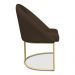 Kit 06 Cadeiras Poltrona de Jantar Bela Suede Marrom Base Metálica Industrial Dourado - Pallazio