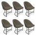 Kit 06 Cadeiras Poltrona de Jantar Bela Suede Marrom Rato Base Metálica Industrial Preto - Pallazio
