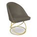 Kit 06 Cadeiras Poltrona de Jantar Bela Suede Marrom Rato Base Metálica Luxo Dourado - Pallazio