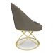 Kit 06 Cadeiras Poltrona de Jantar Bela Suede Marrom Rato Base Metálica Luxo Dourado - Pallazio