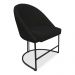 Kit 06 Cadeiras Poltrona de Jantar Bela Suede Preto Base Metálica Industrial Preto - Pallazio