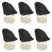 Kit 06 Cadeiras Poltrona de Jantar Bela Suede Preto Base Metálica Luxo Dourado - Pallazio