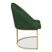 Kit 06 Cadeiras Poltrona de Jantar Bela Suede Verde Base Metálica Industrial Dourado - Pallazio