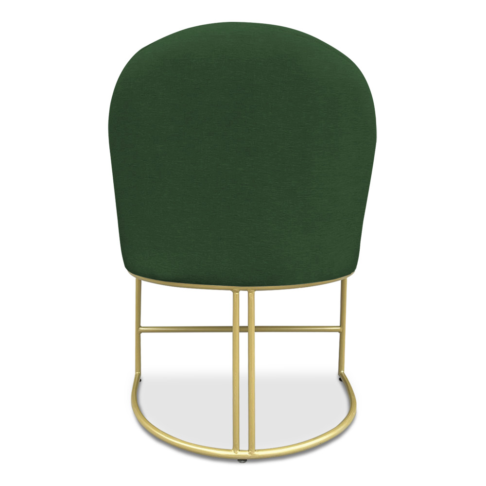 Kit 06 Cadeiras Poltrona de Jantar Bela Suede Verde Base Metálica Industrial Dourado - Pallazio