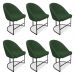 Kit 06 Cadeiras Poltrona de Jantar Bela Suede Verde Base Metálica Industrial Preto - Pallazio