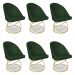 Kit 06 Cadeiras Poltrona de Jantar Bela Suede Verde Base Metálica Luxo Dourado - Pallazio