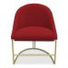 Kit 06 Cadeiras Poltrona de Jantar Bela Suede Vermelho Base Metálica Industrial Dourado - Pallazio