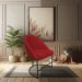 Kit 06 Cadeiras Poltrona de Jantar Bela Suede Vermelho Base Metálica Industrial Preto - Pallazio