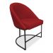 Kit 06 Cadeiras Poltrona de Jantar Bela Suede Vermelho Base Metálica Industrial Preto - Pallazio