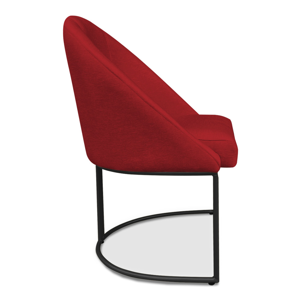 Kit 06 Cadeiras Poltrona de Jantar Bela Suede Vermelho Base Metálica Industrial Preto - Pallazio