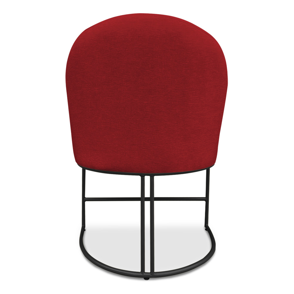 Kit 06 Cadeiras Poltrona de Jantar Bela Suede Vermelho Base Metálica Industrial Preto - Pallazio
