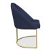 Kit 06 Cadeiras Poltrona de Jantar Bela Veludo Azul Marinho Base Metálica Industrial Dourado - Pallazio