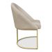 Kit 06 Cadeiras Poltrona de Jantar Bela Veludo Bege Base Metálica Industrial Dourado - Pallazio
