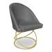 Kit 06 Cadeiras Poltrona de Jantar Bela Veludo Grafite Base Metálica Luxo Dourado - Pallazio