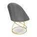Kit 06 Cadeiras Poltrona de Jantar Bela Veludo Grafite Base Metálica Luxo Dourado - Pallazio