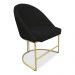 Kit 06 Cadeiras Poltrona de Jantar Bela Veludo Preto Base Metálica Industrial Dourado - Pallazio