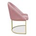Kit 06 Cadeiras Poltrona de Jantar Bela Veludo Rosê Base Metálica Industrial Dourado - Pallazio