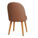 Kit 06 Cadeiras Poltrona de Jantar Estofada Luna Boucle Terracota Pés Palito Castanho - Pallazio