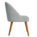 Kit 06 Cadeiras Poltrona de Jantar Luna Suede Cinza Pés Palito Castanho - Pallazio