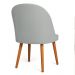 Kit 06 Cadeiras Poltrona de Jantar Luna Suede Cinza Pés Palito Castanho - Pallazio