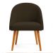 Kit 06 Cadeiras Poltrona de Jantar Luna Suede Marrom Pés Palito Castanho - Pallazio