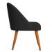Kit 06 Cadeiras Poltrona de Jantar Luna Suede Preto Pés Palito Castanho - Pallazio