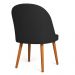 Kit 06 Cadeiras Poltrona de Jantar Luna Suede Preto Pés Palito Castanho - Pallazio